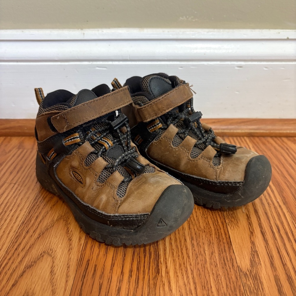 Keen Kid's Targhee Mid Waterproof Brown Hiking Outdoor Boots Size 10